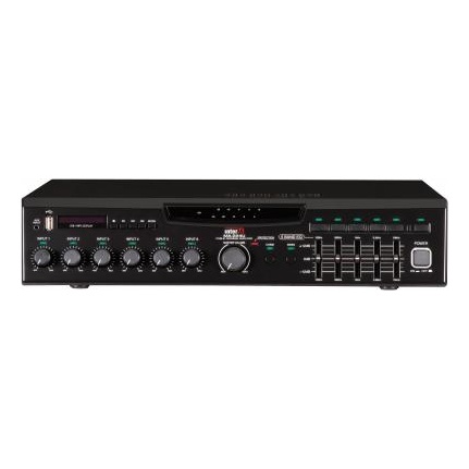 Inter-M MA-212U Цифровой микшер-усилитель с USB-медиаплеером, 5 зон, 120 Вт, 5 унив., 1 лин., вход АТС