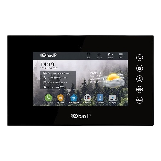 BAS-IP AQ-07 BLACK Монитор IP-домофона