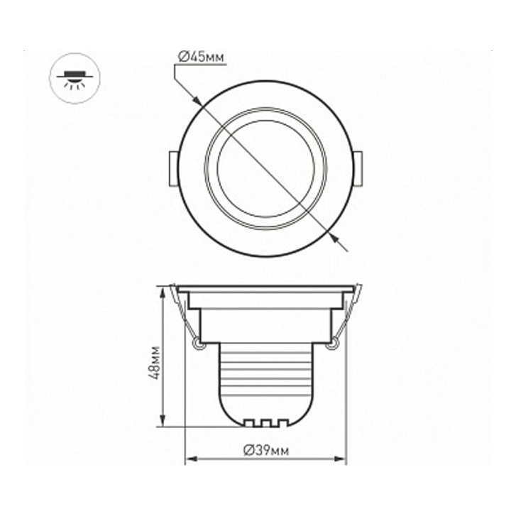 ARLIGHT Светодиодный светильник LTM-R45WH 3W 30deg (220, Дневной белый) 2977990149126